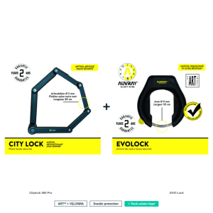 Pack antivol VAE compact urbain Citylock 360 Pro EVO Lock Auvray